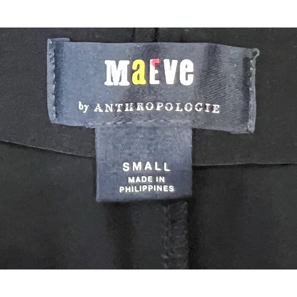 Maeve Anthropologie Pant Size Small Black Straight Stretch Pockets Pull On - Picture 3 of 12